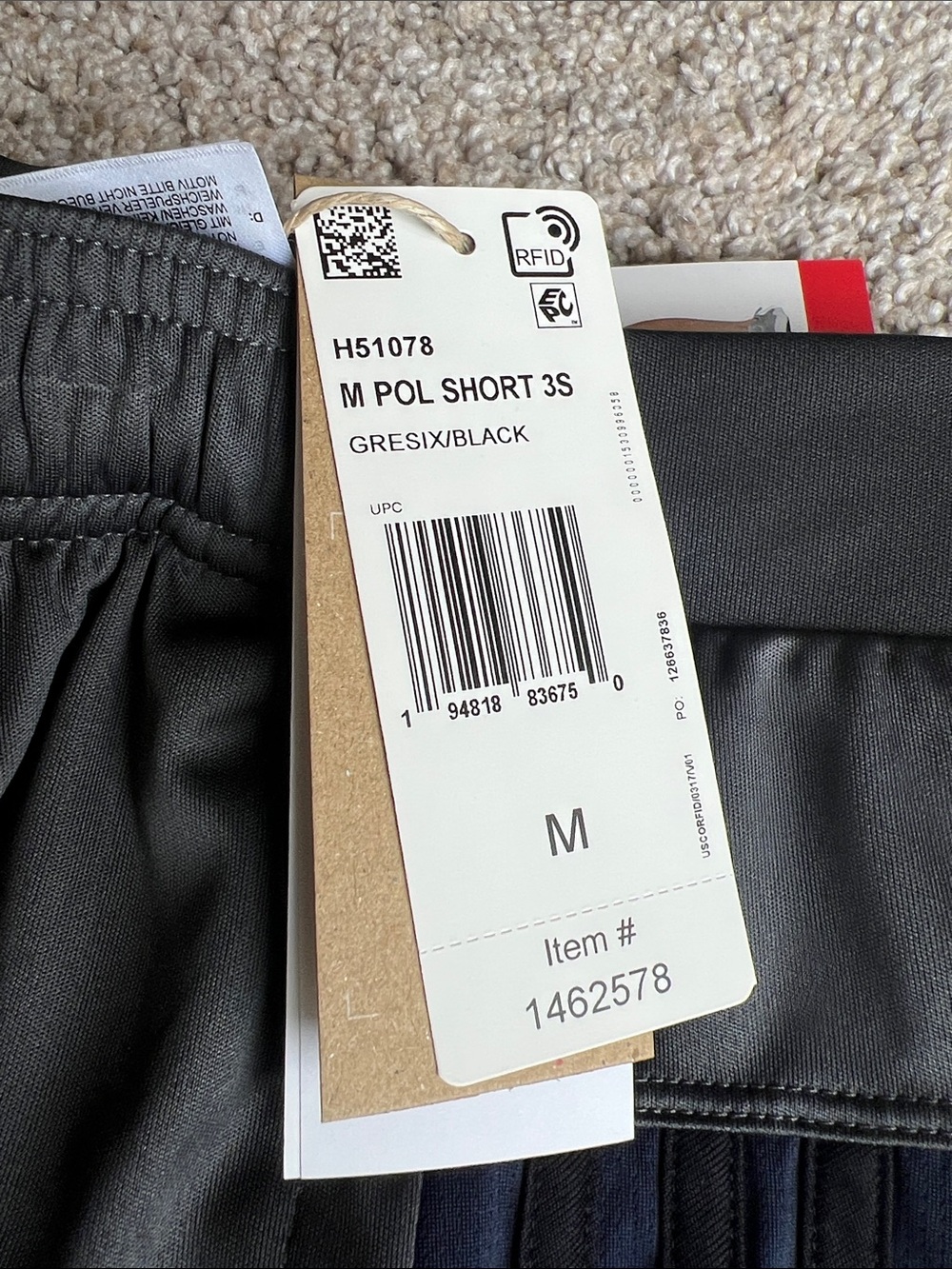 adidas Black Athletic Shorts with Navy Side Panels Size Medium NWT - Picture 2 of 9
